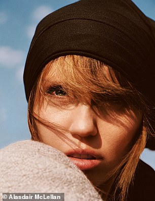 The singer poses for a series of headshots in an accompanying photograph, taken by Alasdair McLellan.