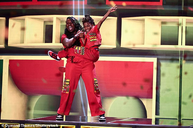 Ghanaian dancers Abigail and Afronitaaa (pictured) received 10.4 per cent, while opera singer Innocent Masuku took 8.8 per cent of the vote.