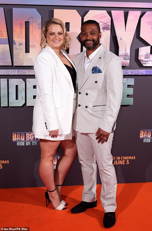 JLS star JB Gill looked suave as he attended the premiere with his wife Chloe Tangney.