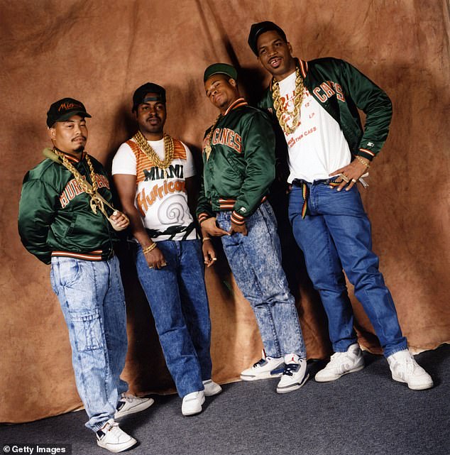 Brother Marquis (second from right) joined the group before their 1986 debut LP, The 2 Live Crew Is What We Are, which was certified gold by the RIAA; photographed in 1989 with 2 Live Crew