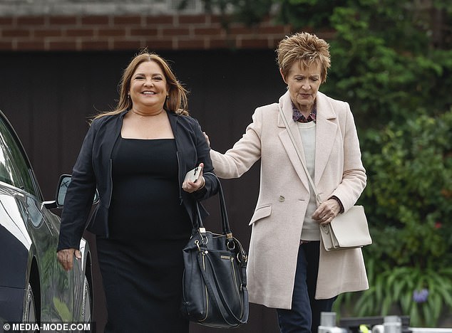 The actress, 50, who plays Terese Willis in the series, was seen walking down 'Ramsay Street' with Jackie.