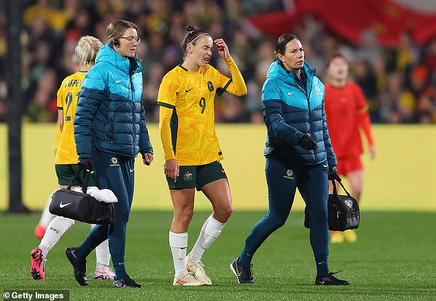 Caitlin Foord was also given time by the selectors to demonstrate her fitness after she sat out Monday night's win over China after injuring her hamstring (pictured).