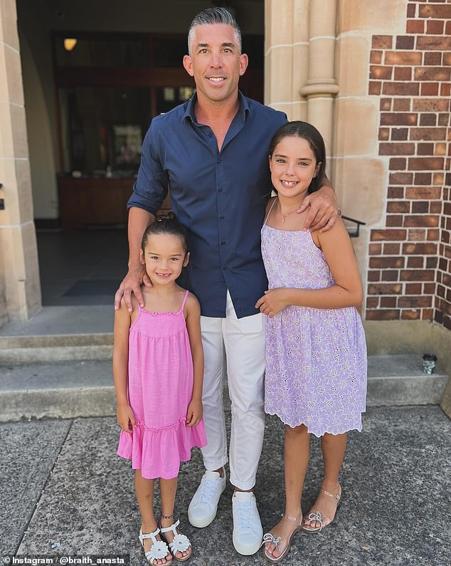 Rachael and Braith (center) share their five-year-old daughter Gigi (left). Braith has a daughter, Aleeia (right), nine, with his ex-wife Jodi Gordon.