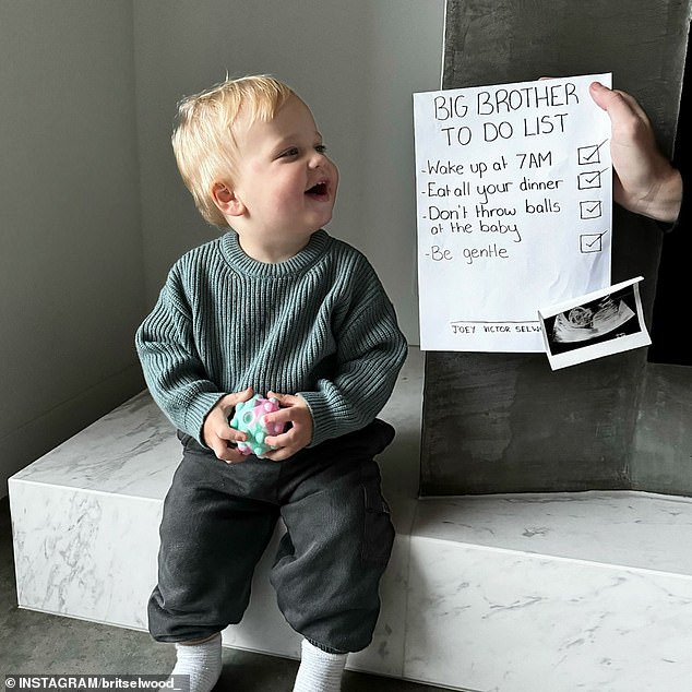 The couple announced the news on Instagram Tuesday night along with a picture of their 16-month-old son Joey watching a 