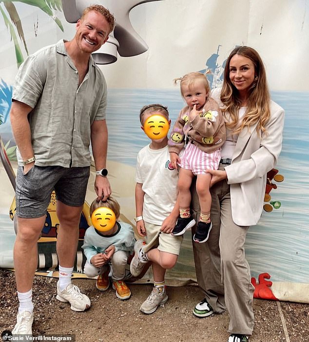 Greg, who shares children Milo, eight, Rex, five, and Daphne, two, with his fiancée Susie Verrill, expressed his complete surprise and relief that no one had been hurt (pictured together).