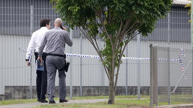 The scene of a fatal hit and run where a passenger in a rideshare was killed, the driver of another car fled, at the corner of Boundary Road and Progress Road, Wacol