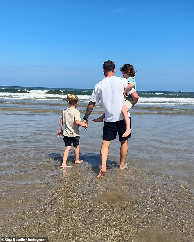 Meanwhile, Gaz enjoyed a weekend at the beach with her children Chester, five, and Primrose, three, and shared an ambiguous post.