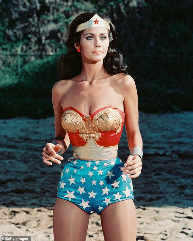 Photographed on the set of Wonder Woman in 1977.