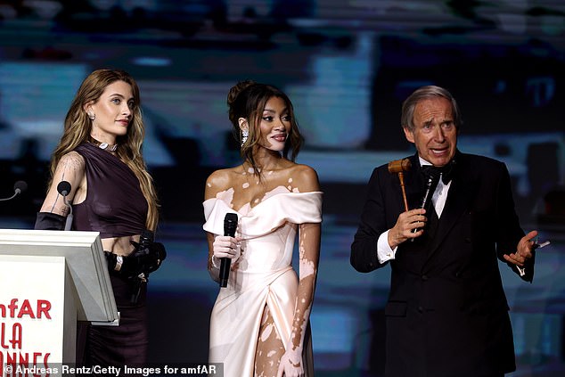 Jackson looked glamorous in Jean Paul Gaultier couture on May 23 to help raise $16 million during the auction inside the Hotel du Cap-Eden-Roc.