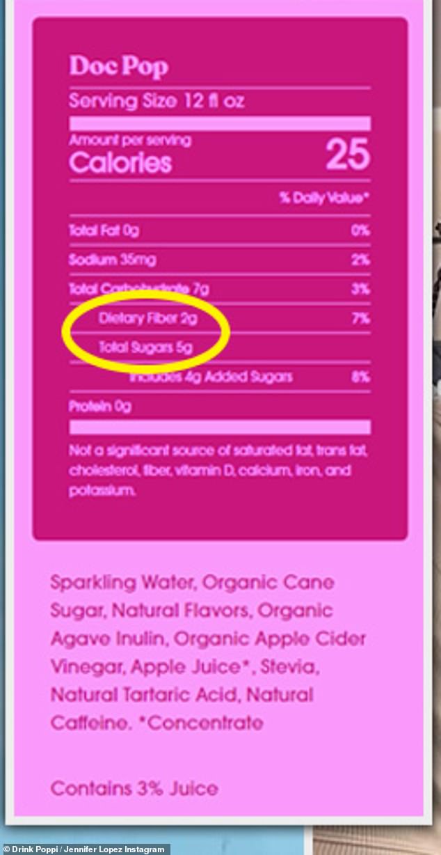 The small amount of prebiotic obtained from the fiber in the drink is too low to have any benefit, the lawsuit alleges.