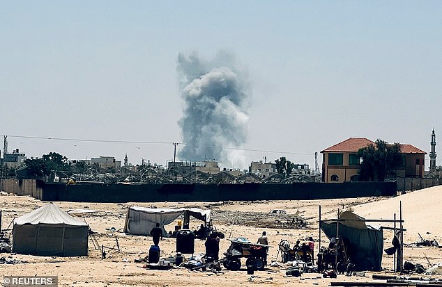 Smoke rises following Israeli attacks during an Israeli military operation, amid the ongoing conflict between Israel and Hamas.