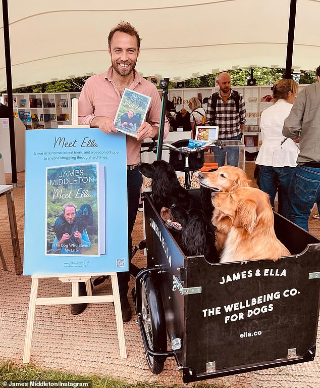 James appeared at the Goodwoof event in Chichester, West Sussex, last weekend, where he revealed the cover of the book.