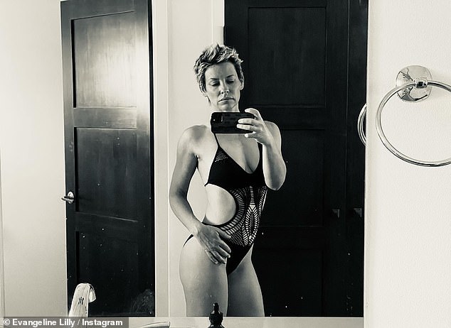 An Instagram selfie in a swimsuit while talking about working out for her film roles.