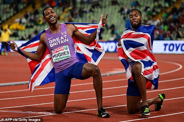 Mail Sport understands the Beeb only managed to secure a digital-only package (Zharnel Hughes and Ntaneel Mitchell-Blake, pictured left to right at the 2022 tournament).