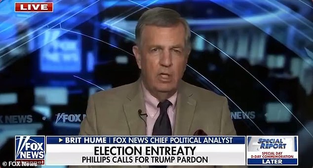 Brit Hume said on Fox News that the 'Lara Trumps of the world' should tell Hogan to do whatever it takes to get elected. 