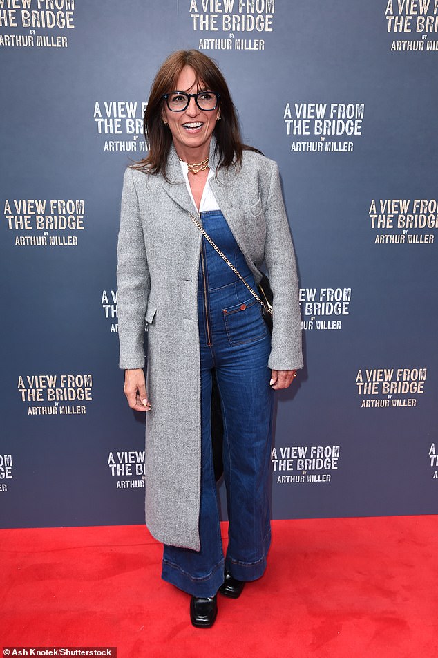 Davina McCall also attended the evening as she cut a casual figure in a chic denim dungaree ensemble which she paired with an open collar white shirt.