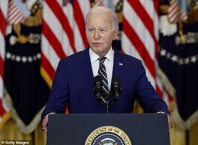 President Joe Biden delivers remarks on an executive order limiting asylum in the East Room of the White House