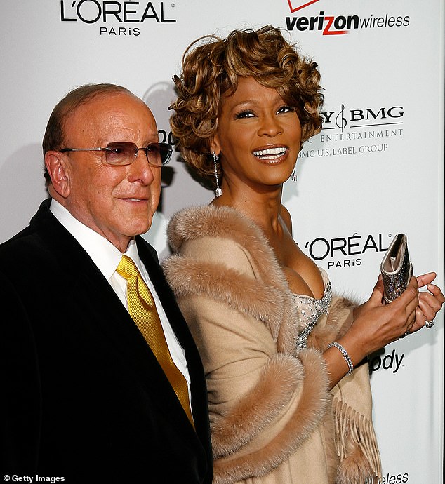 Other speakers at the event included Houston's longtime friend, producer and mentor Clive Davis (pictured with her in 2007), as well as her cousin Dionne Warwick, her musical director Rickey Minor and her security guard Ray Watson.