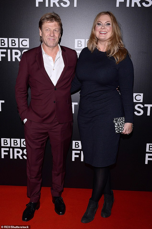 Sean Bean photographed with his fifth wife Ashley Moore at a BBC First party in Warsaw, Poland, in 2018