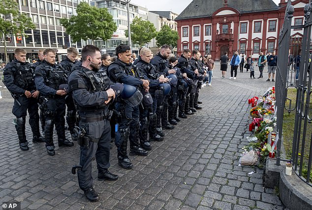 German police pay tribute to colleague who died after being stabbed