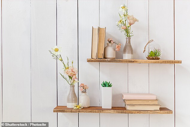 A nearly empty bookshelf with just a few carefully selected reads can demonstrate a minimalist way of living.