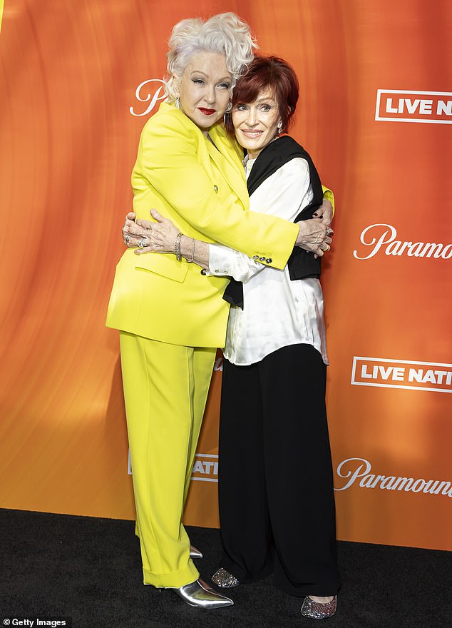 Cyndi, who made an appearance at her Hand and Footprint Ceremony at the TCL Chinese Theater in Hollywood earlier in the day, was accompanied by Sharon, 71.