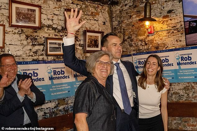 Congressman Menéndez celebrates defending himself against a rival in the Democratic primaries