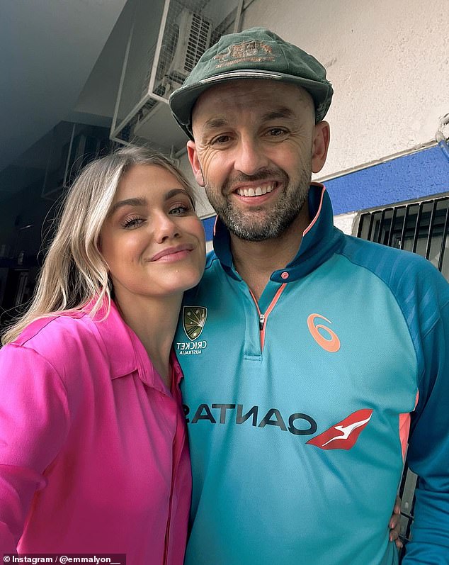 Emma and her husband Nathan Lyon (pictured together) have been cagey about their son's details since he was born last year.