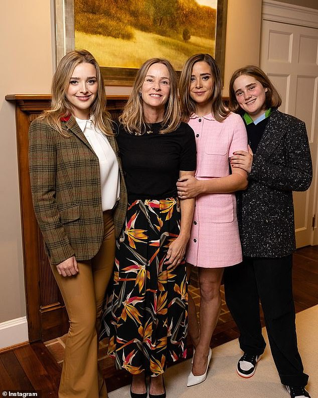 Kathleen and Hunter share three daughters, (left to right) Finnegan, 23, Naomi, 30, and Maisy, 22.