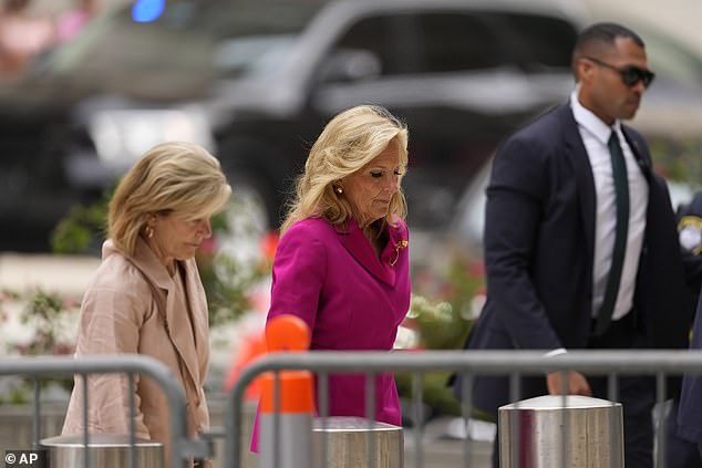 First lady Jill Biden was seen returning to federal court on Wednesday for the third day of the trial. She has attended proceedings to support her stepson since the trial began Monday.