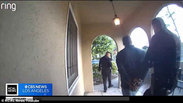 A brief confrontation ensued between police and the intruder before he was arrested.