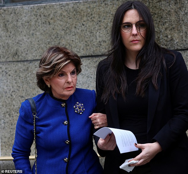 Kelsey Harbert with her attorney Gloria Allred in October. She said she escaped justice.