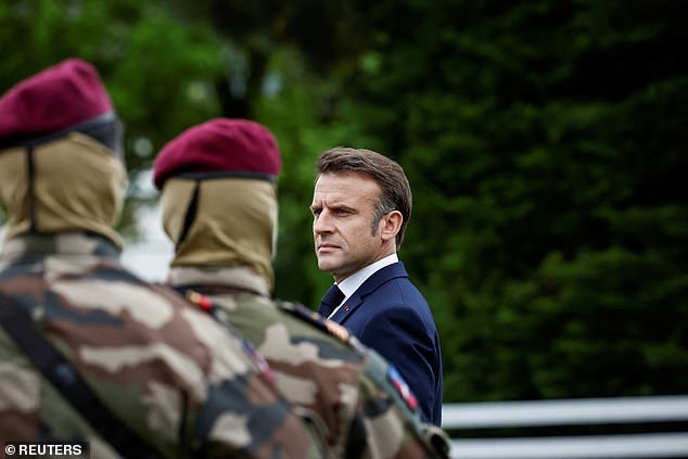 Macron's visit to Plumelec went ahead, despite the damage and vandalism, and he gave a speech remembering the bravery of the Free French soldiers who were part of Britain's elite SAS.