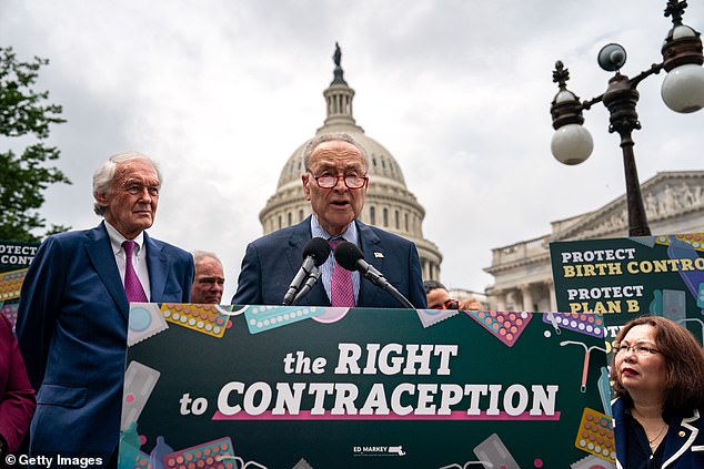 Schumer held a news conference on the contraception bill Wednesday before the vote.