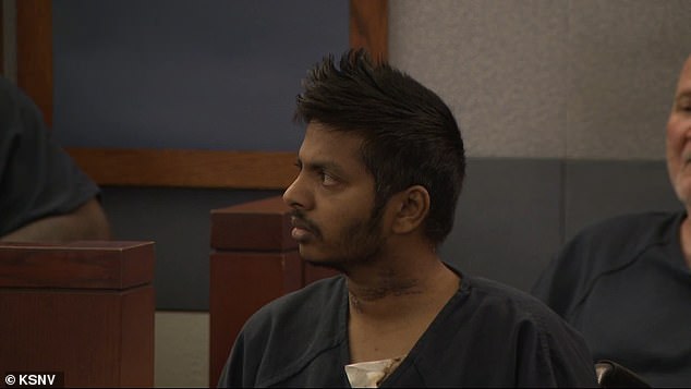 Arrested during his hospitalization, Gummi reached a deal with the Clark County District Attorney's Office last month, hence his light sentence. He is seen in court here.