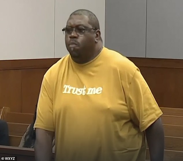 Simpson also cited Harris' very public comments about the charges, which he said did not help his case. Meanwhile, Harris watched silently, wearing a bright yellow T-shirt that said 