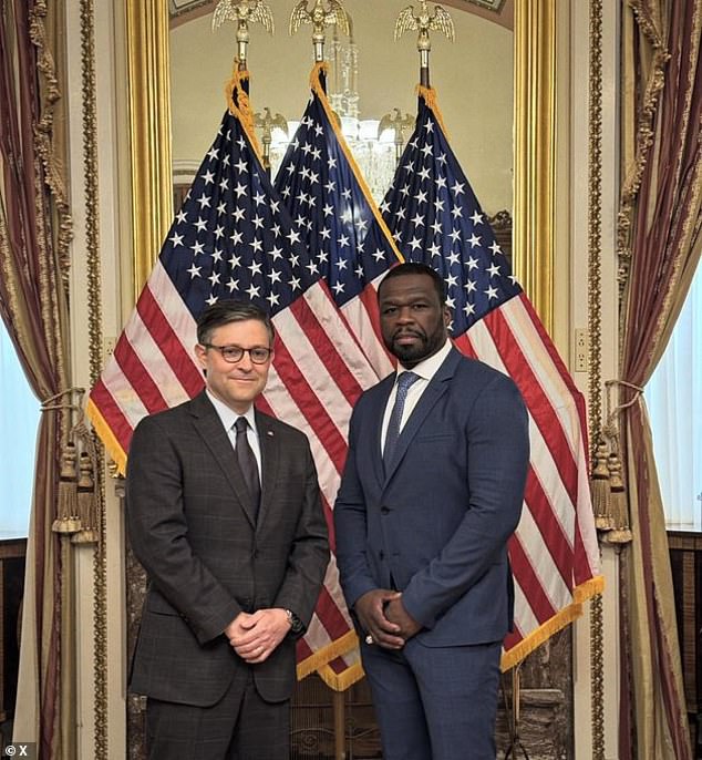 Jackson also stopped to take a photo with House Speaker Mike Johnson, who survived an impeachment vote last month.