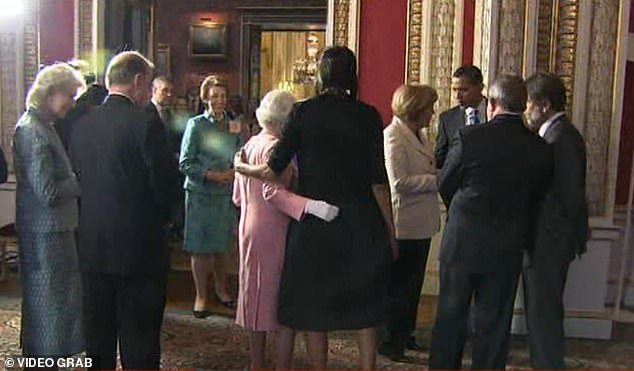 When the Queen met Michelle Obama in 2009, and then the First Lady put her arm around her, the monarch reciprocated.