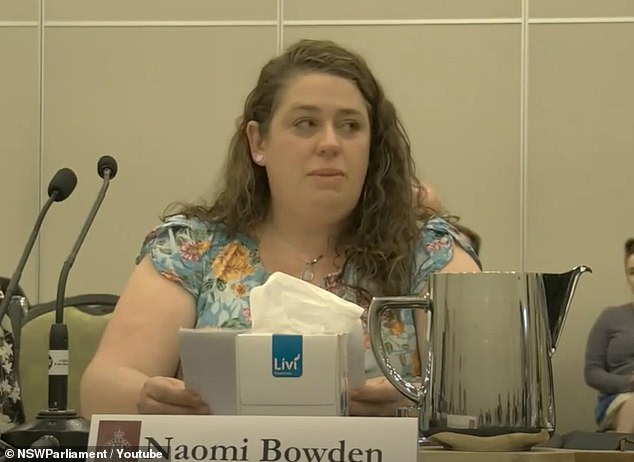 Pictured: Naomi Bowden giving evidence at the September inquest.