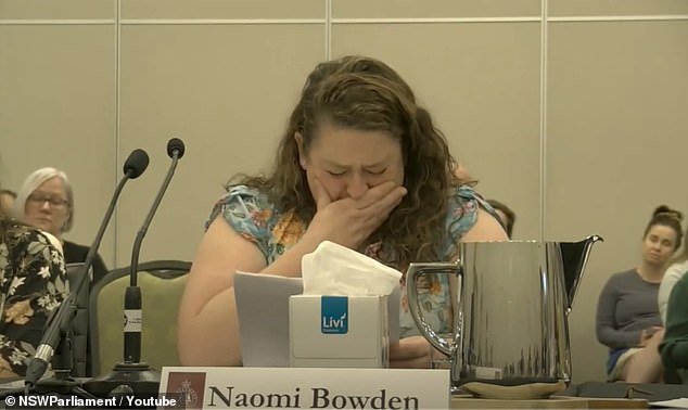 Naomi Bowden collapsed when giving evidence at the inquest last year (pictured)