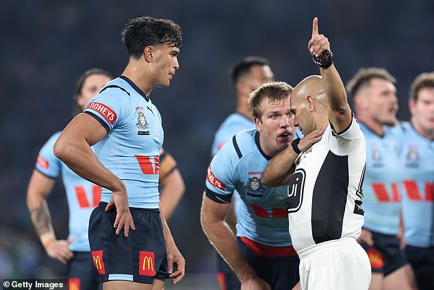 Sua'a'li'i's brain stroke (pictured being sent off) could mean he will never play in Origin again, as a suspension could ruin his chances of returning to this series, and he will leave for rugby next year .