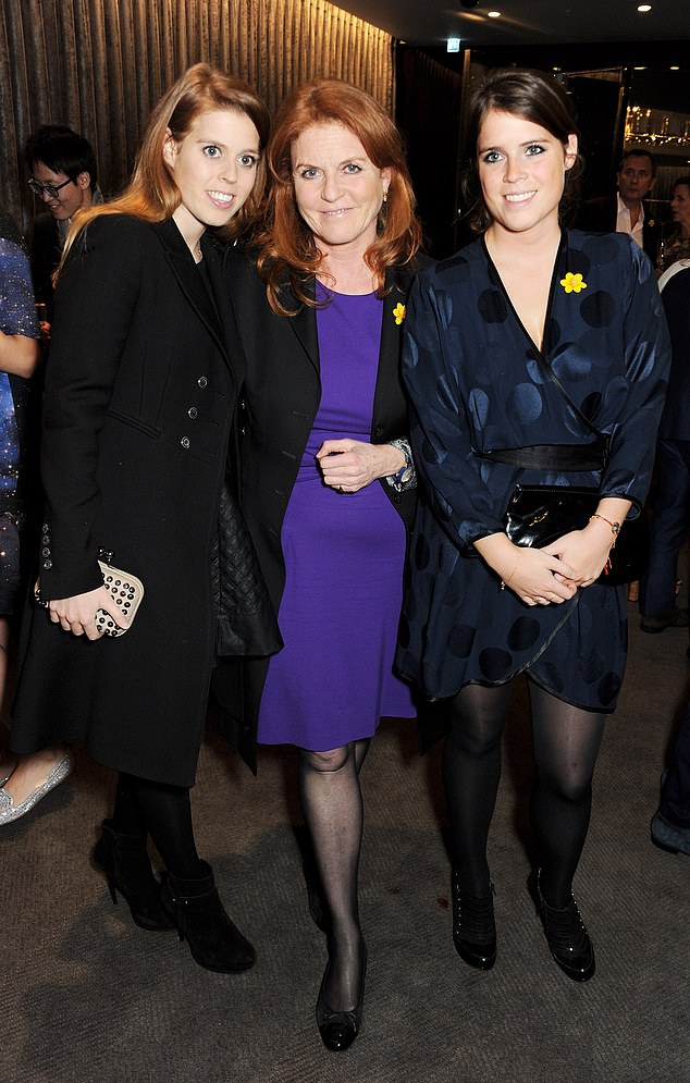 Beatrice, her mother Sarah Ferguson and sister Princess Eugenie attended a charity auction for cancer treatment in London on May 14.