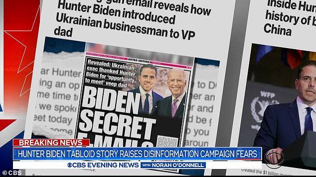 The video features a series of news clips from major media outlets that said Hunter Biden's laptop was likely 