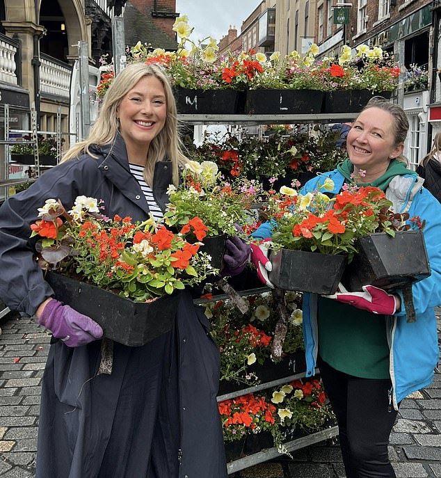 A fleet of florist vans delivered dozens of boxes of white and purple foxgloves and wildflowers to decorate the 1,000-year-old cathedral.