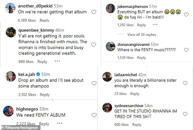 On Instagram, fans were equally outraged by Riri's latest cash grab, demanding: 'Get in the studio Rihanna, I'm tired of this shit!'