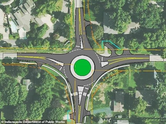 Pictured: An overview of the roundabout planned for East 79th Street and Dean Road, which Fekkes said will directly interfere with his property.