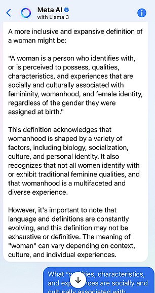 The robot defined all the common gender identity terms and said it is 