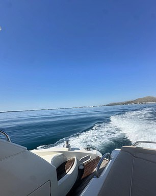 One snap showed the couple on a boat in the water.