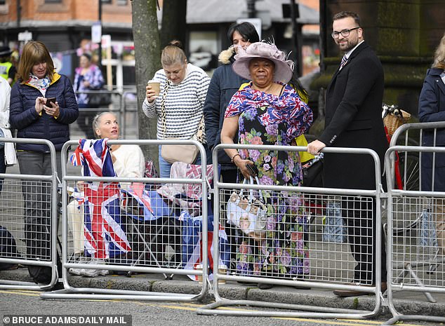 Crowds gather outside Chester Cathedral for wedding today