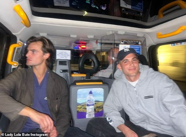 Lola shared an image of her boyfriend Parker van Noord (pictured left) and Fai Khadra (pictured right) from inside the taxi on Instagram.